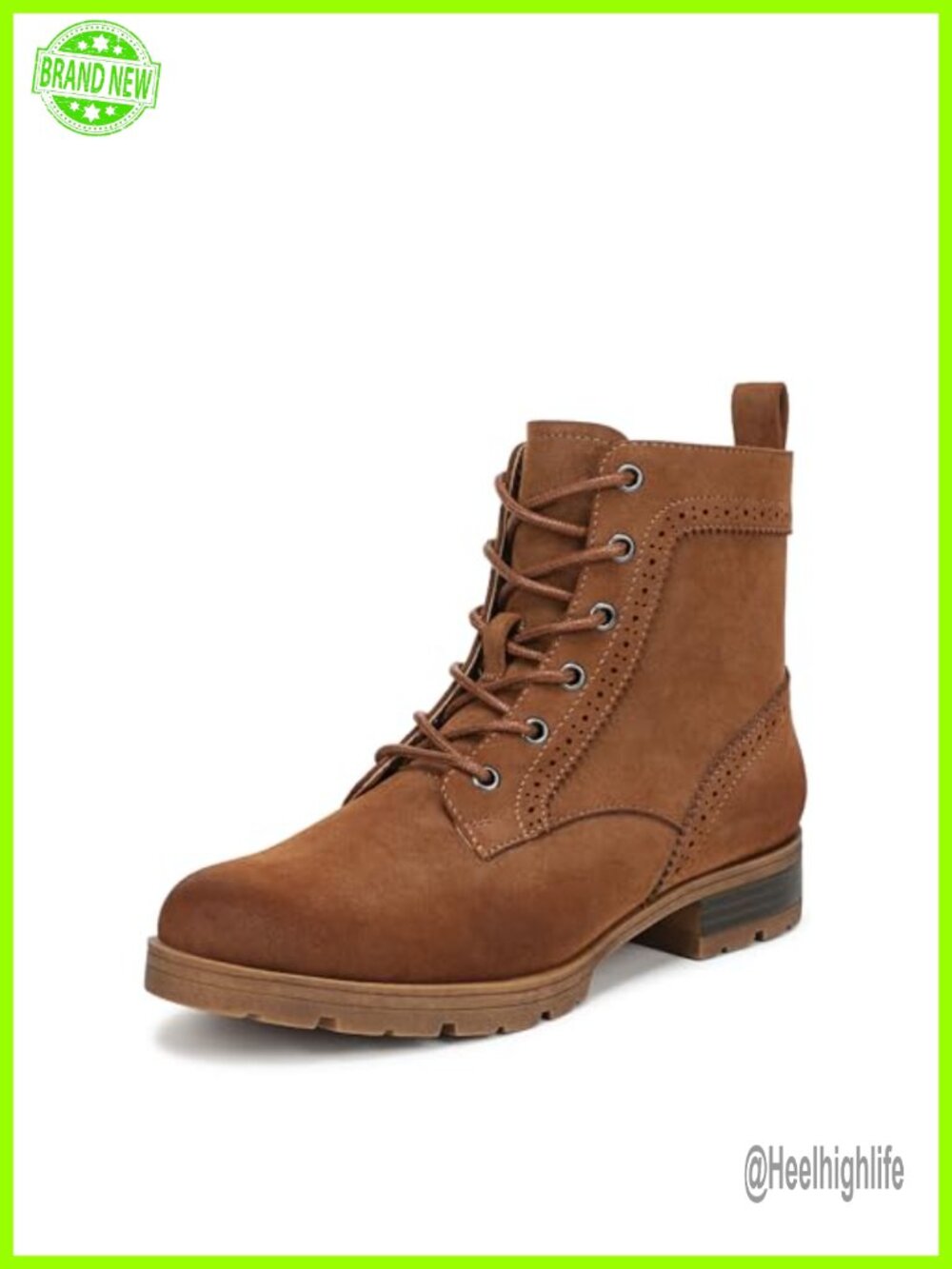 Faux Leather Ankle Boots Lace Up Side Zip Combat Booties